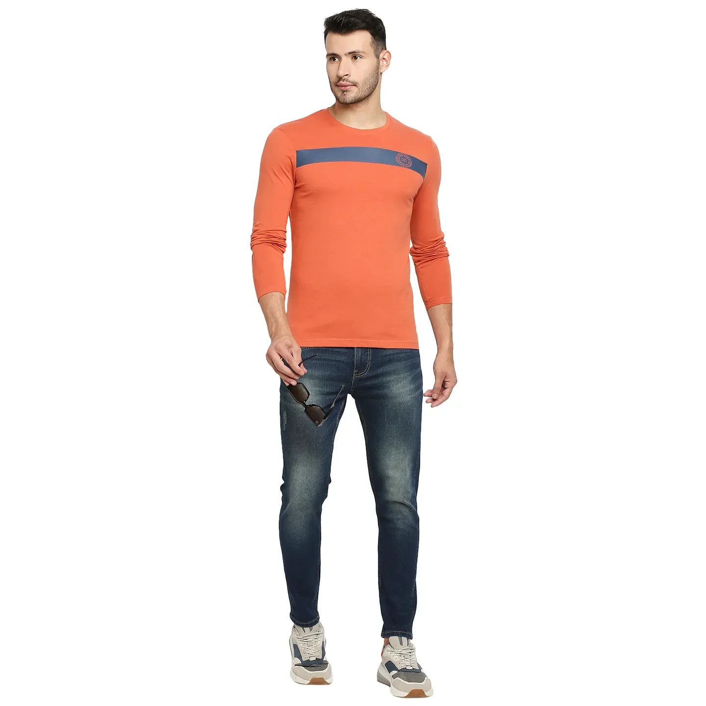 Brown Regular Fit Men's Long Sleeves T-Shirt by Being Human Clothing - Image 14