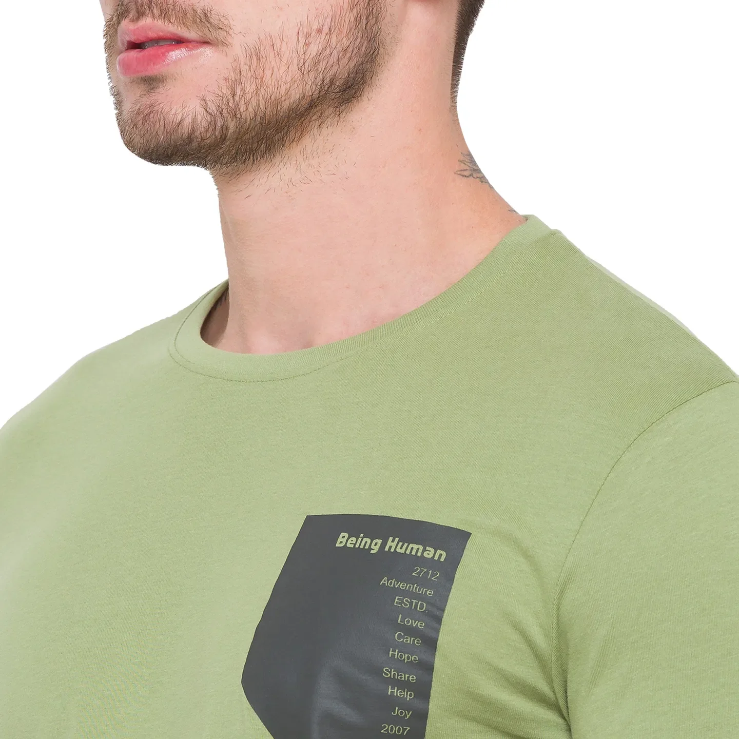 Green Regular Fit Men's Long Sleeves T-Shirt by Being Human Clothing - Image 5