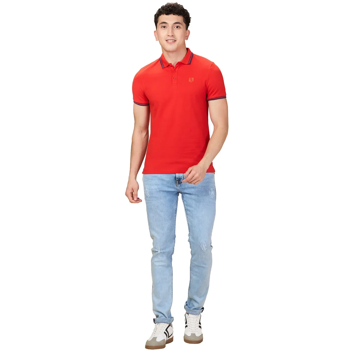 Red Regular Fit Men's Polo T-shirt by Being Human Clothing - Image 2