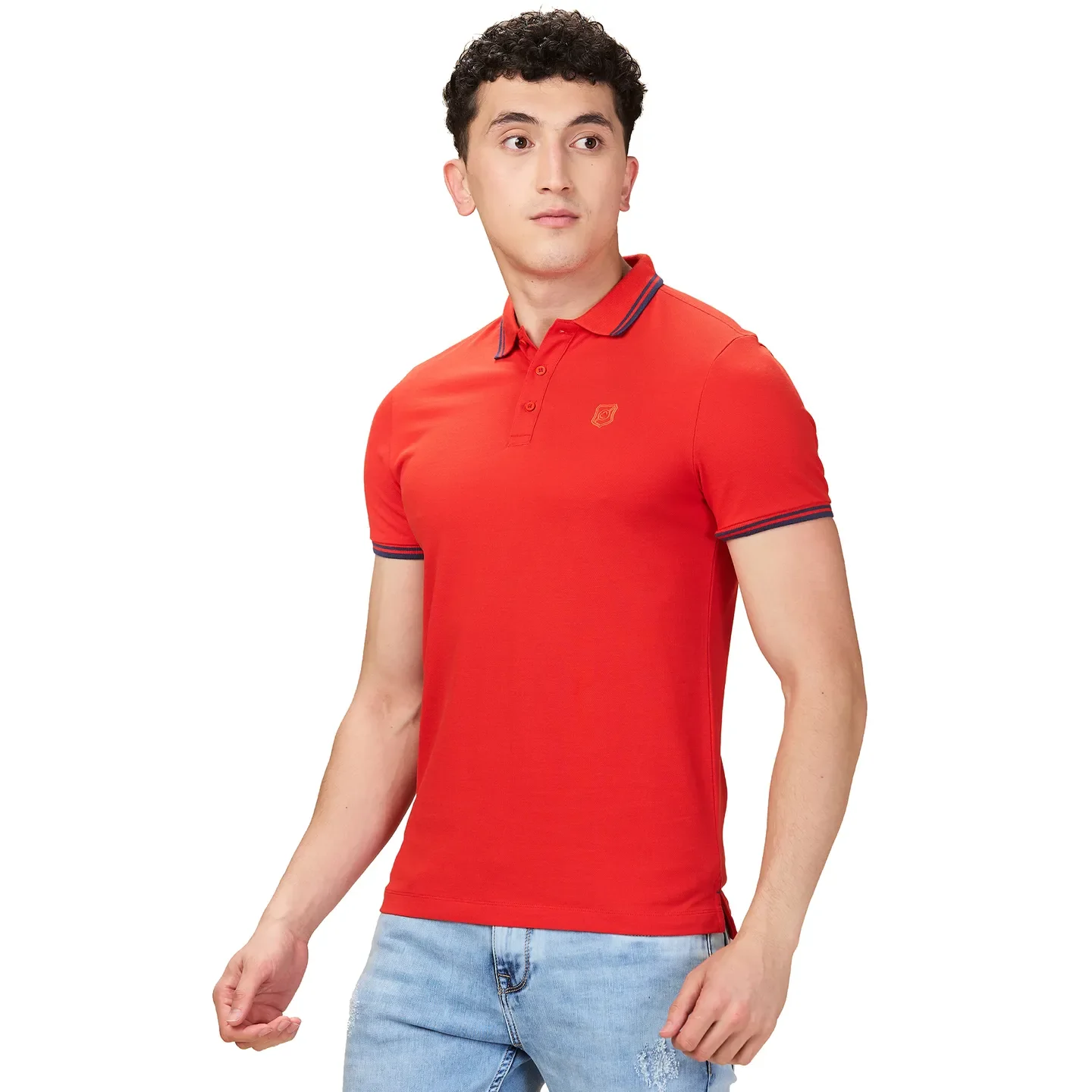 Red Regular Fit Men's Polo T-shirt by Being Human Clothing - Image 4