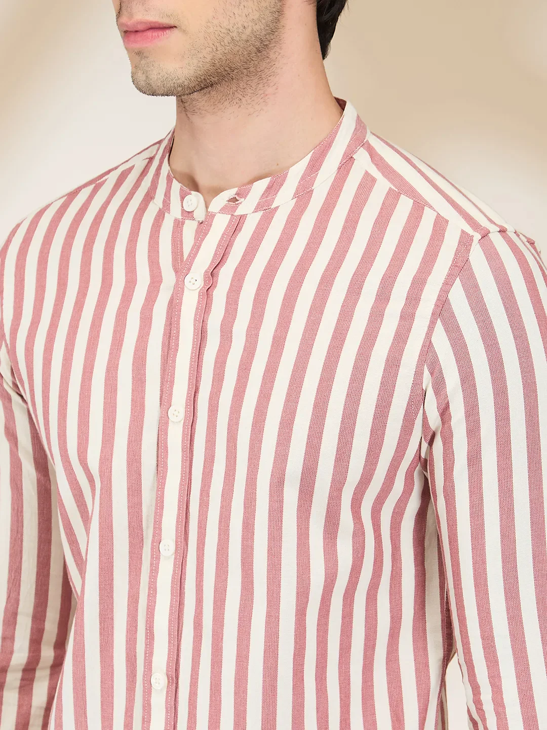 Red Regular Fit Regular Collar Men's Shirt by Being Human Clothing - Image 5