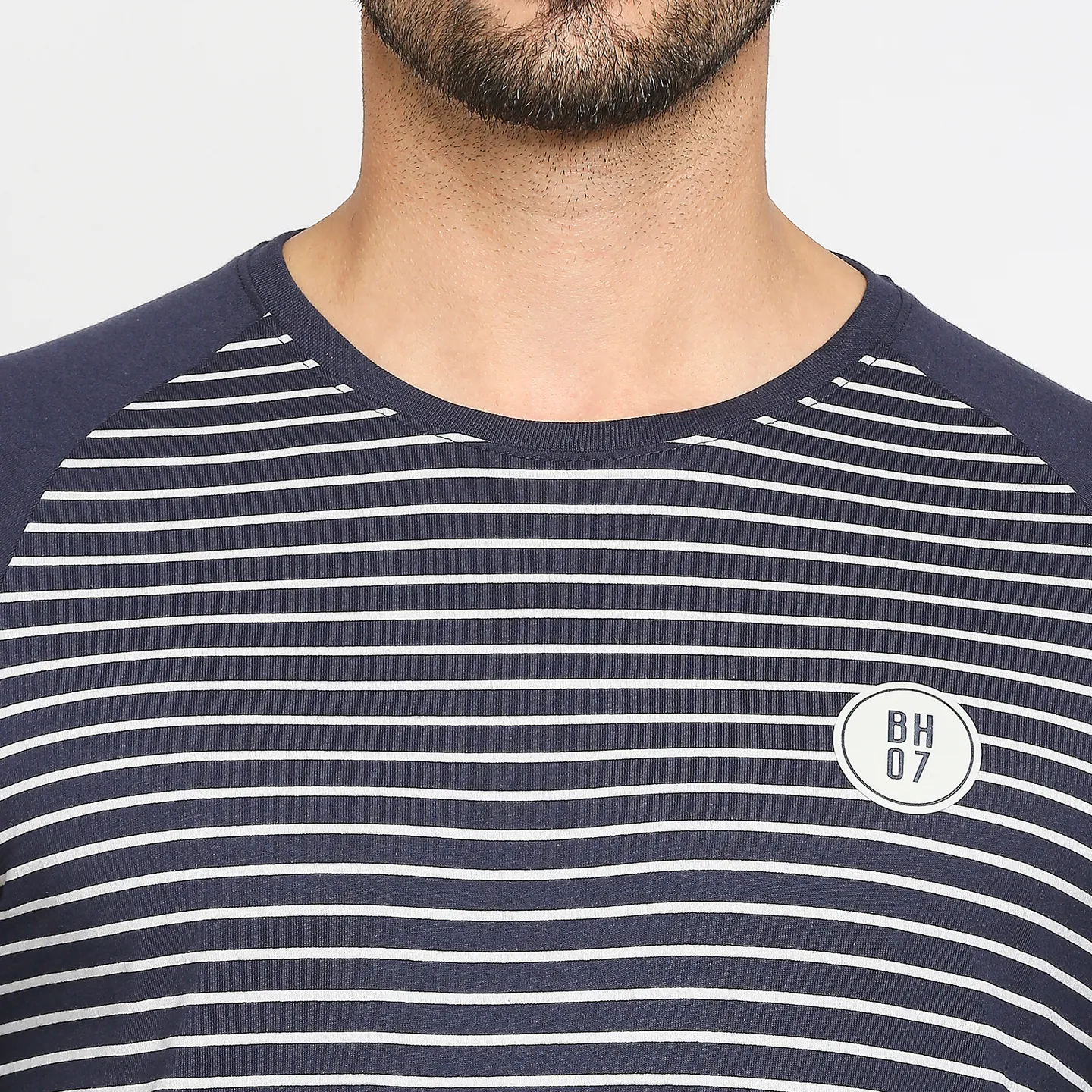 Blue Regular Fit Men's 3&4 th Sleeves T-Shirt by Being Human Clothing - Image 5