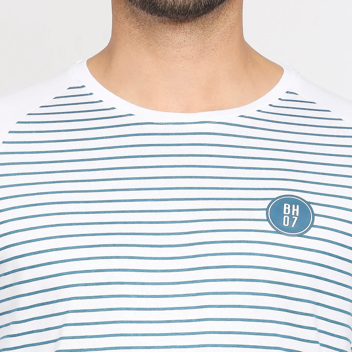 White Regular Fit Men's 3&4 th Sleeves T-Shirt by Being Human Clothing - Image 5