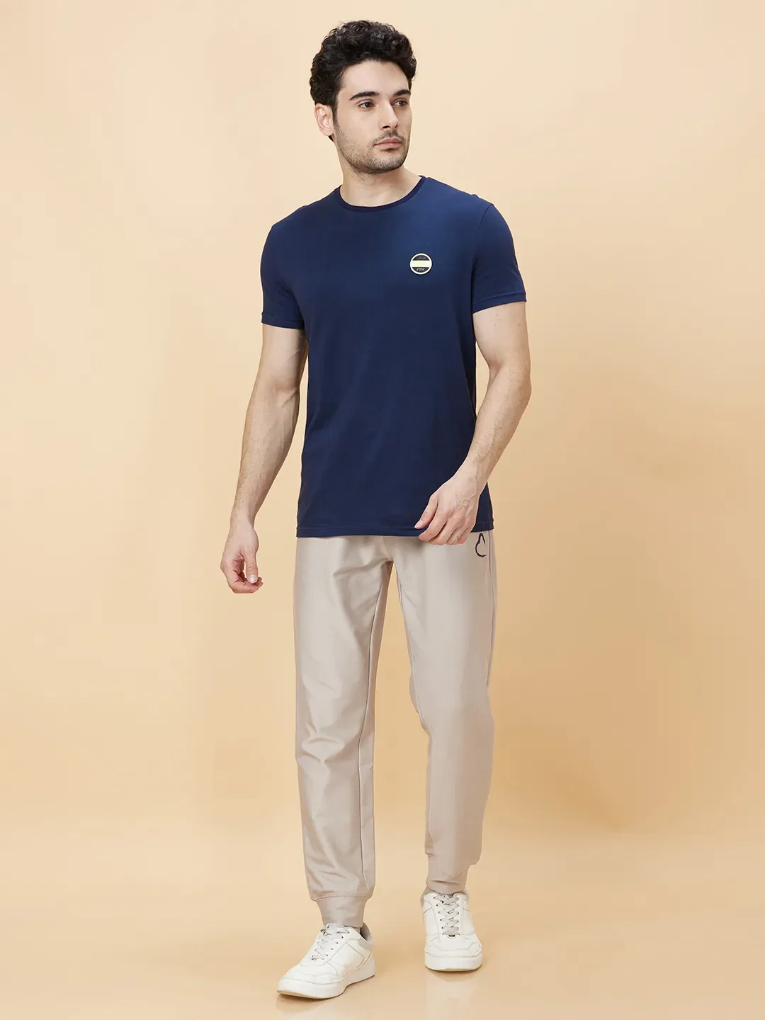 Beige Regular fit Men's Track Pants by Being Human Clothing - Image 2