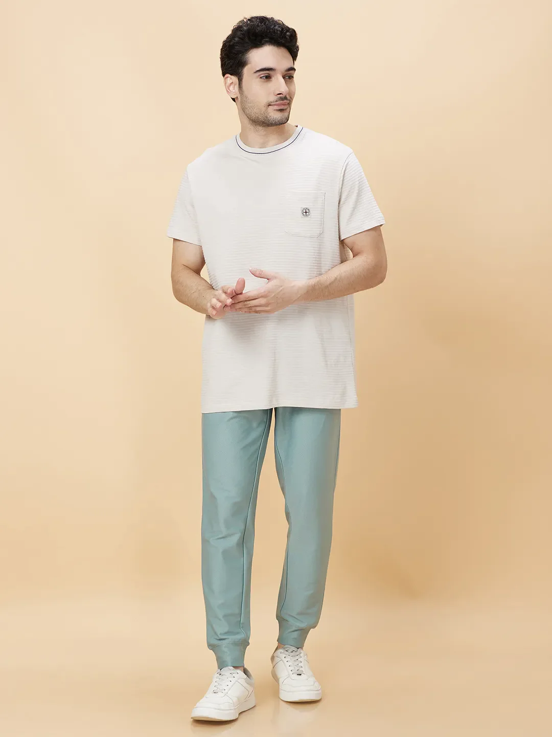 Green Regular Fit Track Pants For Men By Being Human Clothing - Image 2