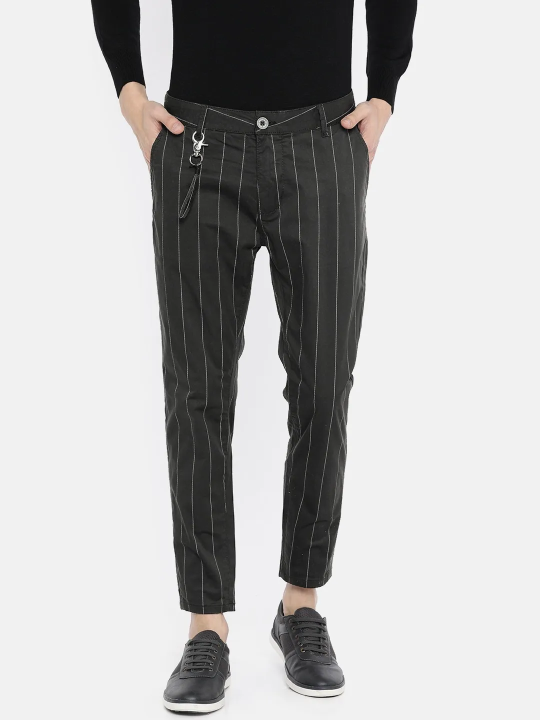 Black Regular Fit Men's Chinos by Being Human Clothing
