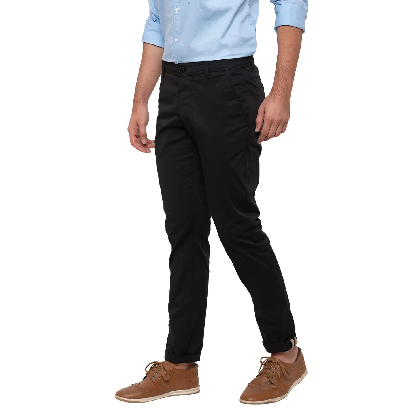 Black Regular Fit Men's Chinos by Being Human Clothing - Image 2