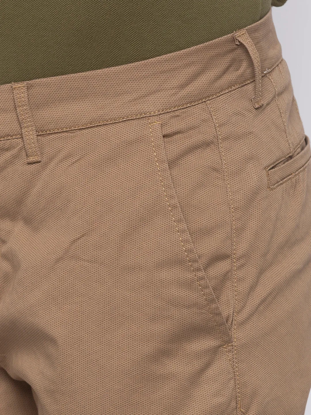 Brown Regular Fit Men's Chinos by Being Human Clothing - Image 4