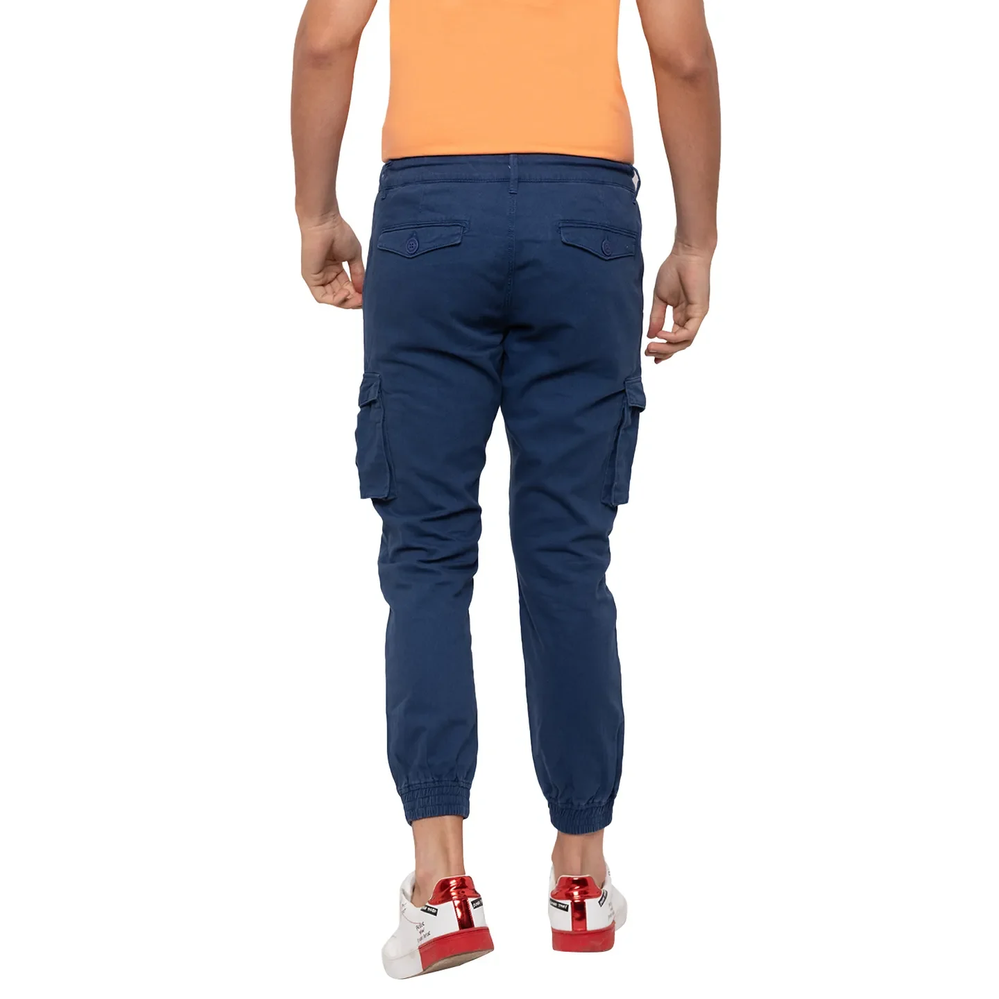 Blue Regular Fit Men's Chinos by Being Human Clothing - Image 4