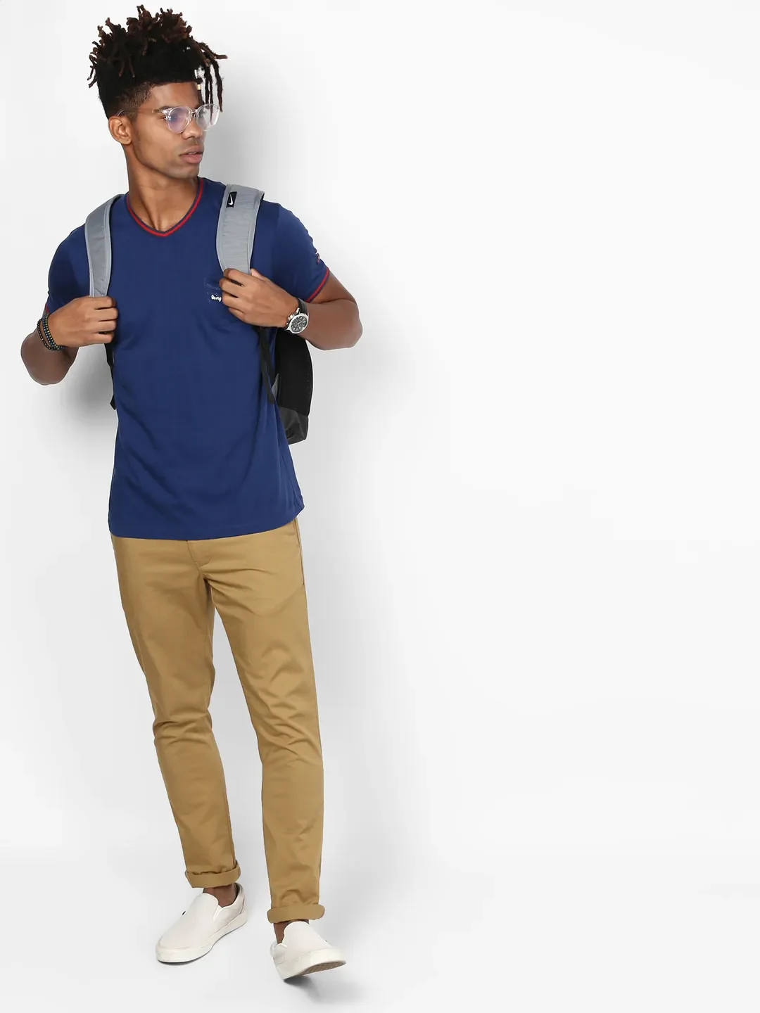 Khaki Regular Fit Men's Chinos by Being Human Clothing - Image 5