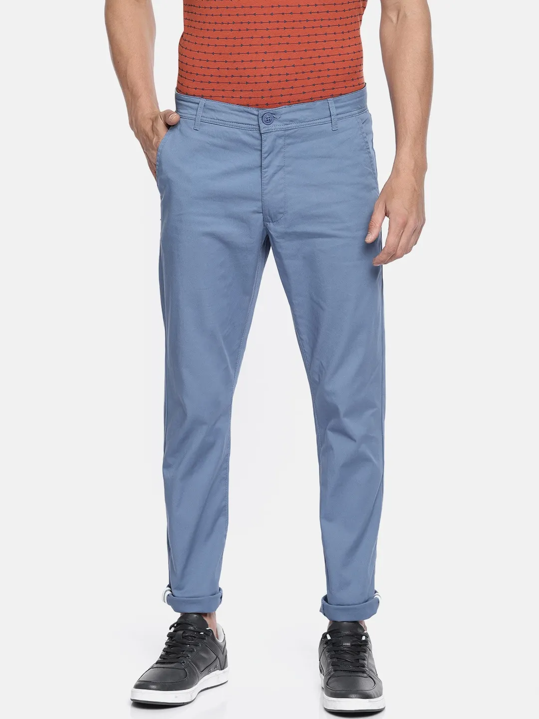 Blue Regular Fit Men's Chinos by Being Human Clothing