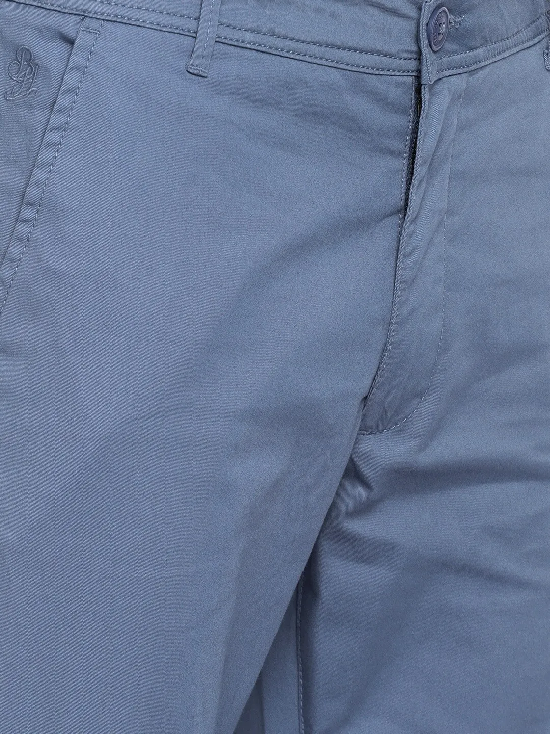 Blue Regular Fit Men's Chinos by Being Human Clothing - Image 4