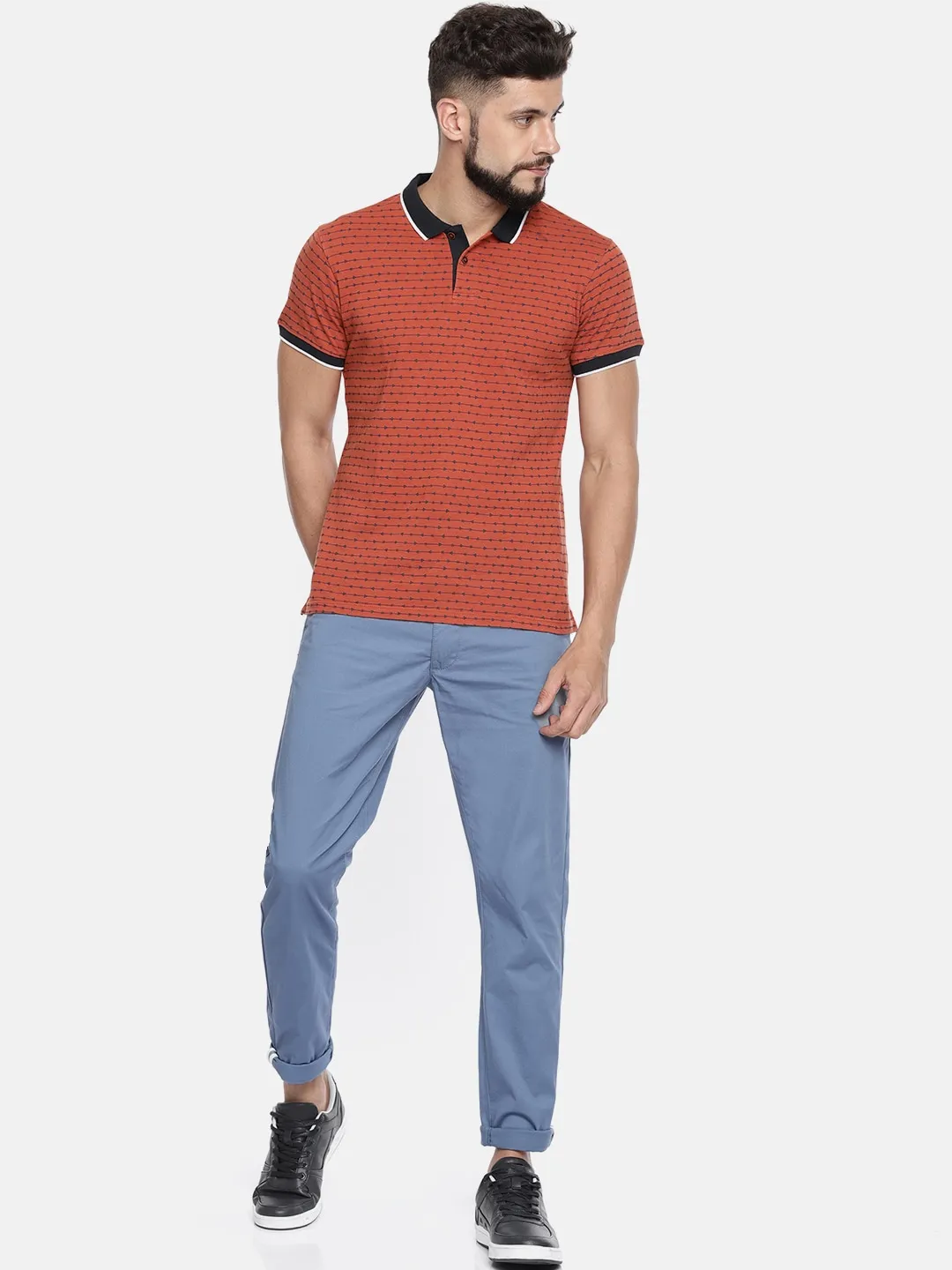 Blue Regular Fit Men's Chinos by Being Human Clothing - Image 5