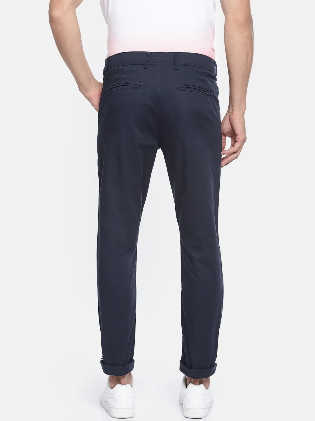 Blue Regular Fit Men's Chinos by Being Human Clothing - Image 3