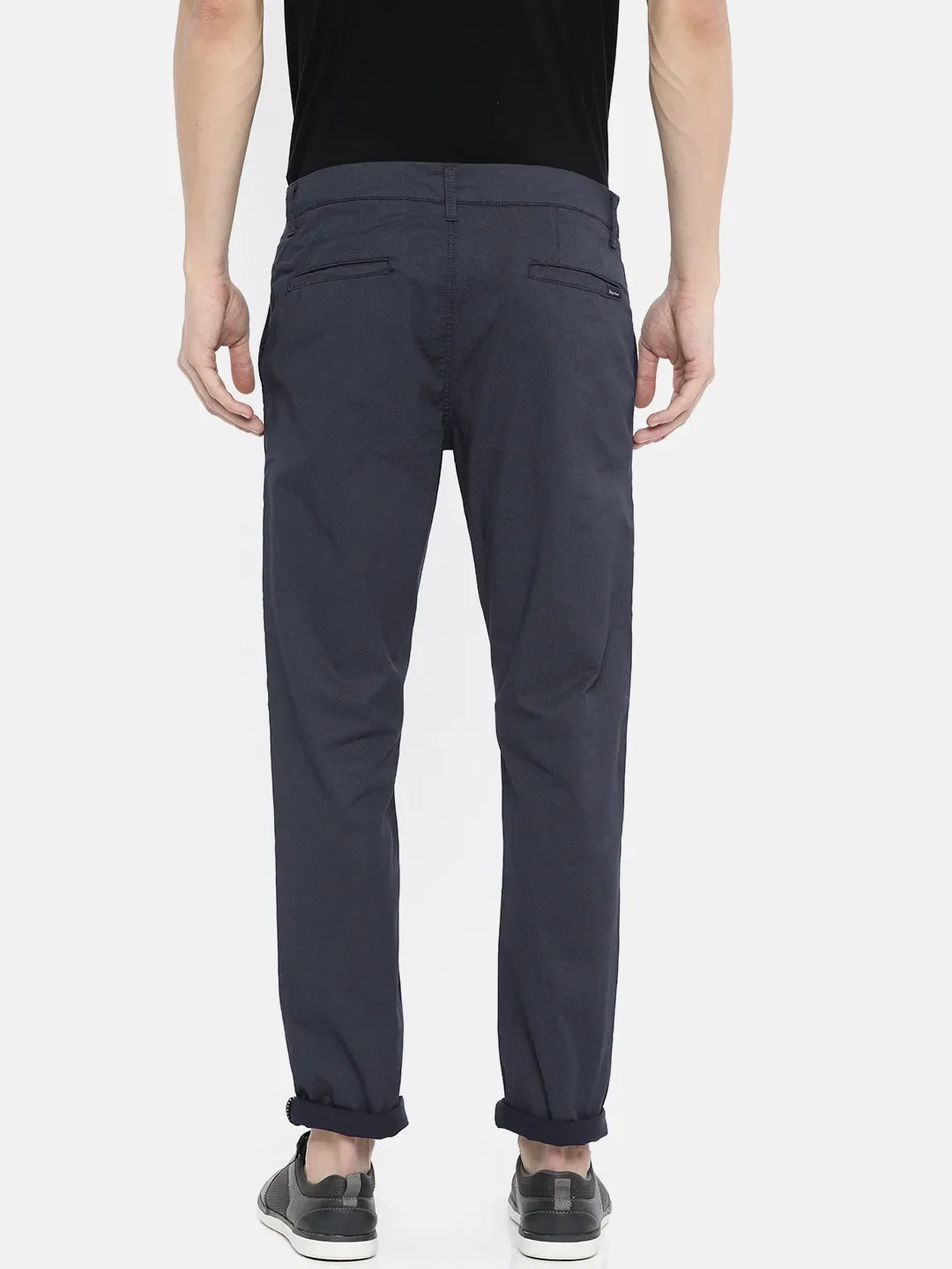 Blue Regular Fit Men's Chinos by Being Human Clothing - Image 3