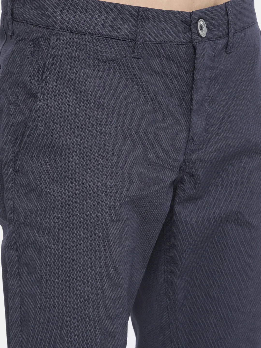 Blue Regular Fit Men's Chinos by Being Human Clothing - Image 4