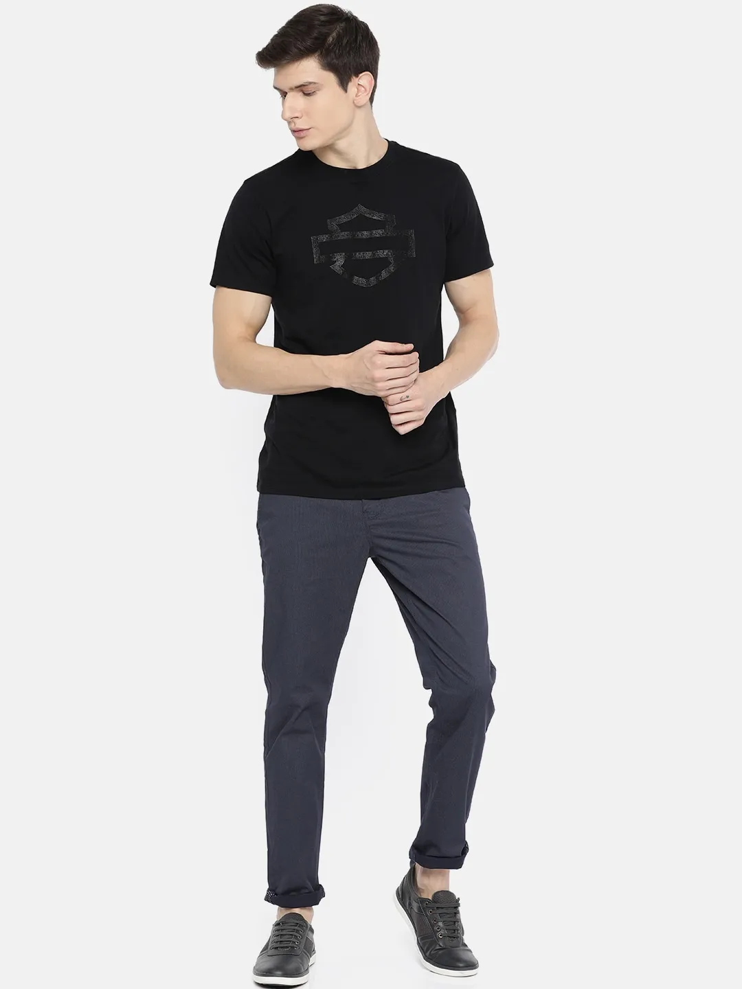 Blue Regular Fit Men's Chinos by Being Human Clothing - Image 5