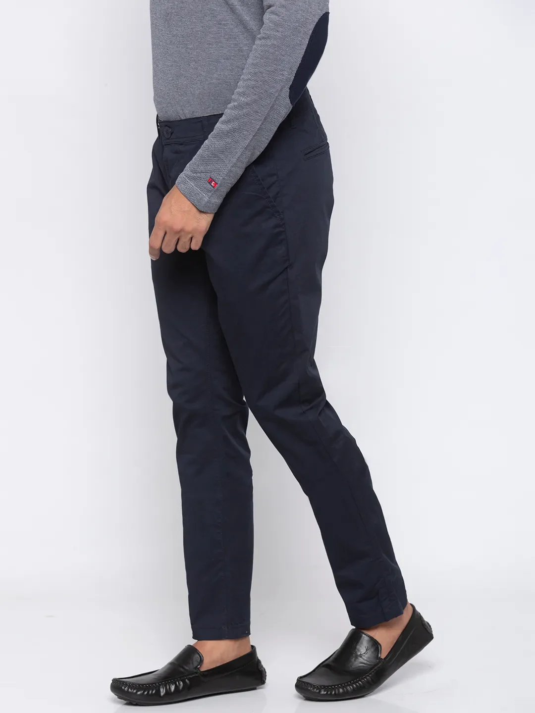 Blue Regular Fit Men's Chinos by Being Human Clothing - Image 2