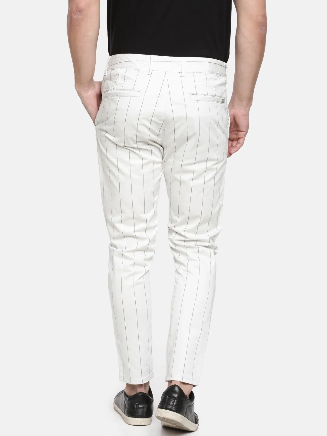 White Regular Fit Men's Chinos by Being Human Clothing - Image 3