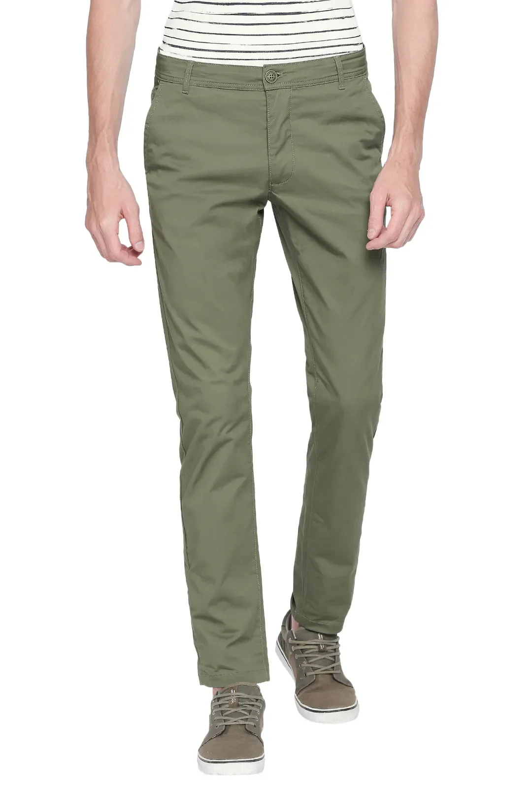 Green Regular Fit Men's Chinos by Being Human Clothing