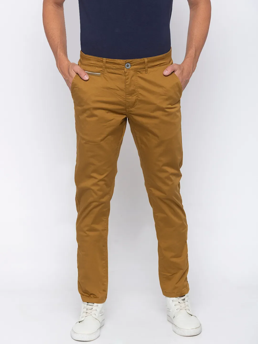Brown Regular Fit Men's Chinos by Being Human Clothing
