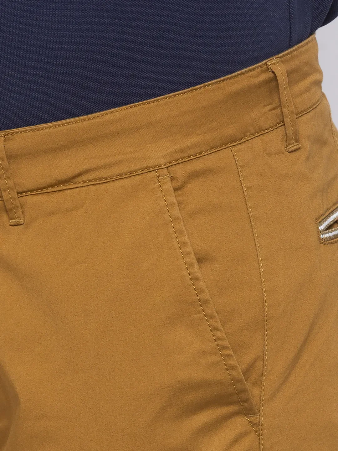 Brown Regular Fit Men's Chinos by Being Human Clothing - Image 4