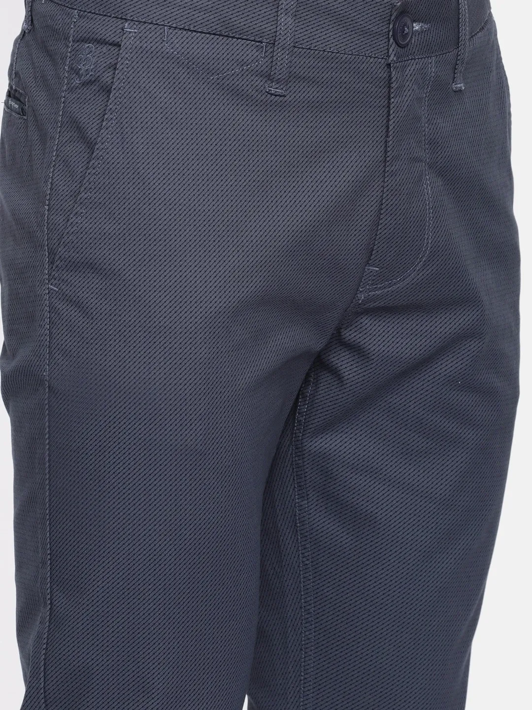Blue Regular Fit Men's Chinos by Being Human Clothing - Image 4
