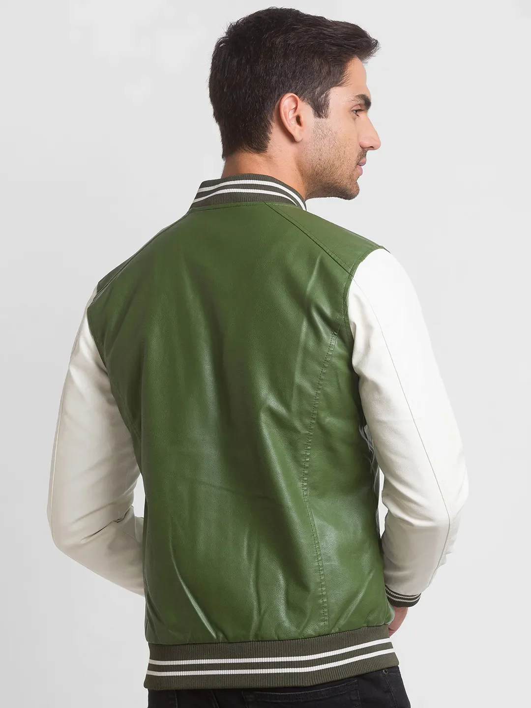 Green Regular Fit Long Sleeves Polyester Men's Jacket by Being Human Clothing - Image 3