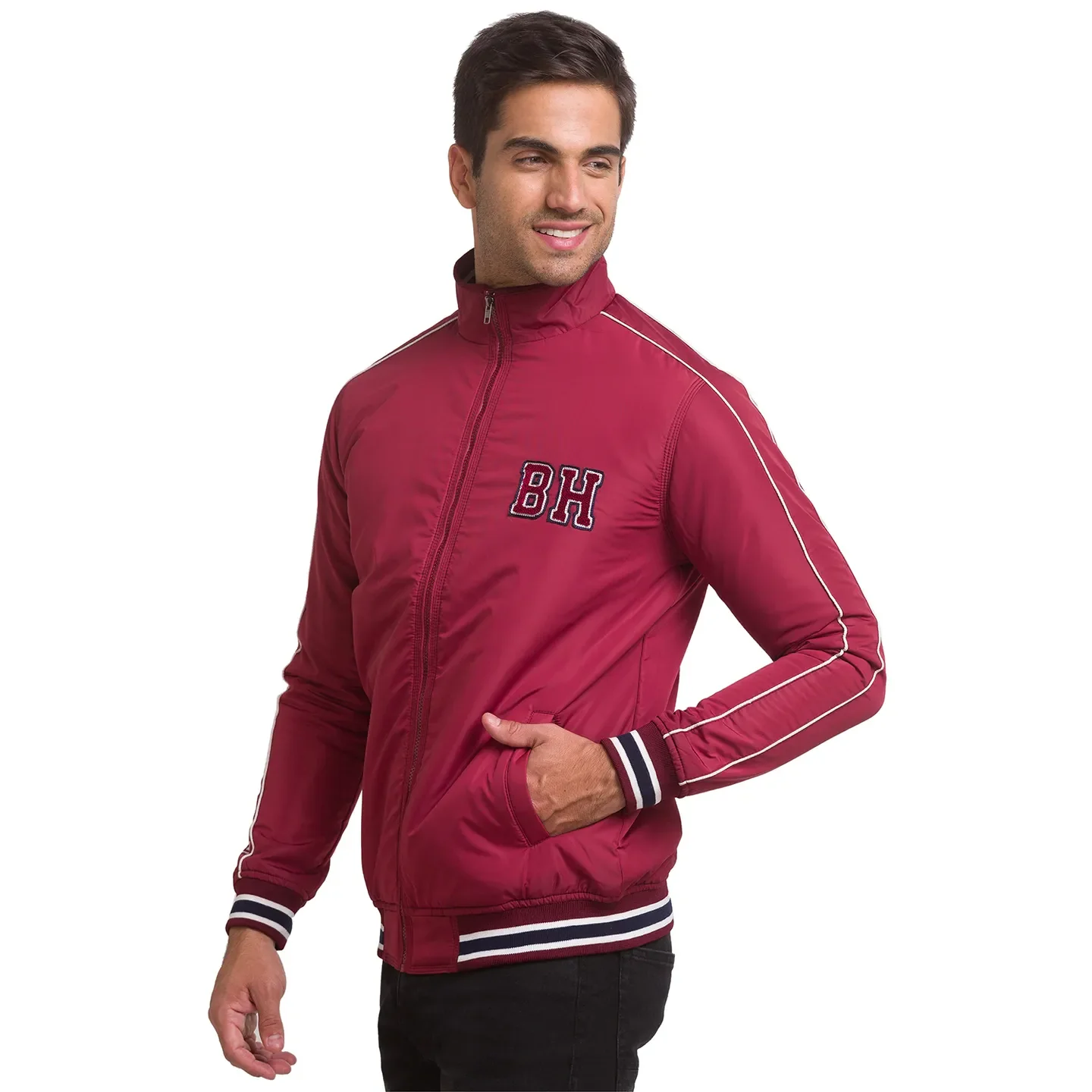 Red Regular Fit Long Sleeves Polyester Men's Jacket by Being Human Clothing - Image 7