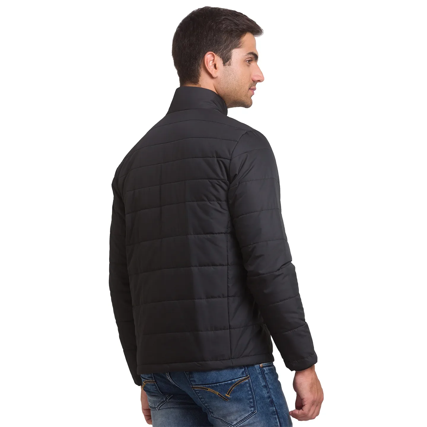 Black Regular Fit Long Sleeves Polyester Men's Jacket by Being Human Clothing - Image 3