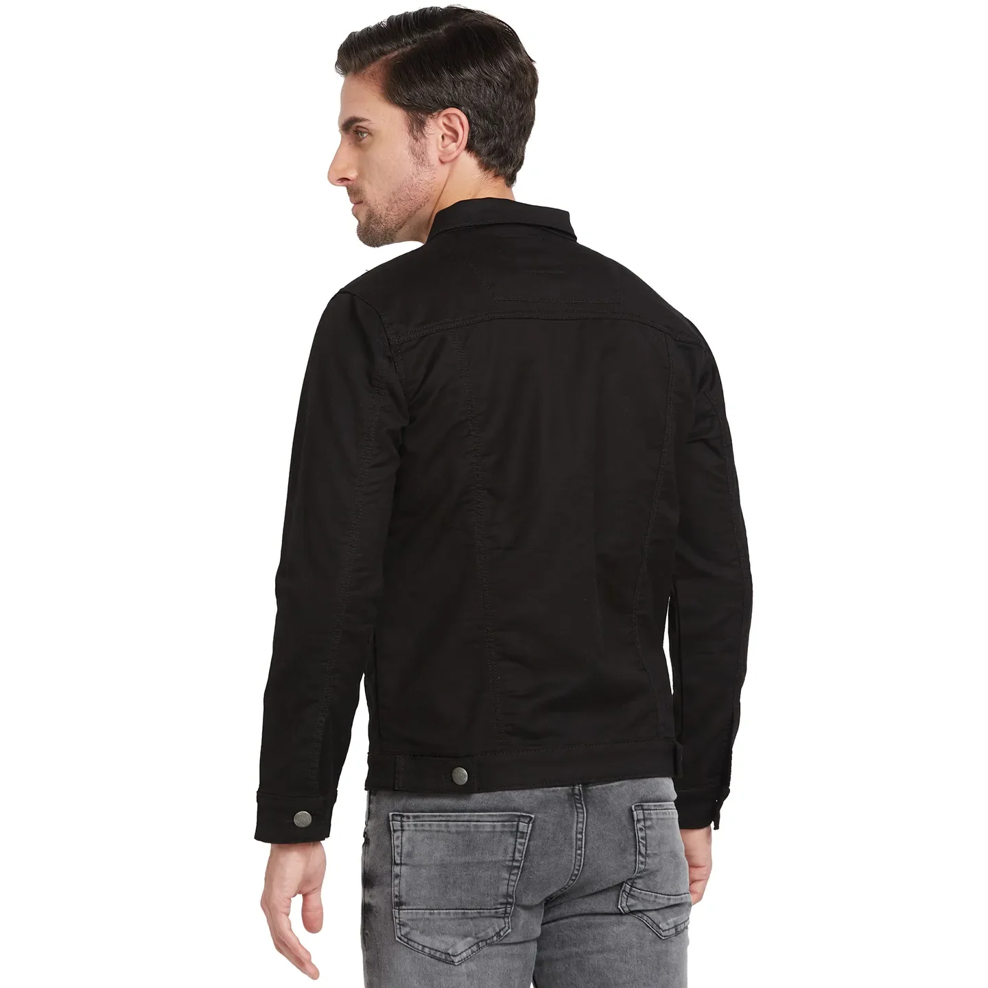 Black Regular Fit Long Sleeves Men's Jacket by Being Human Clothing - Image 3