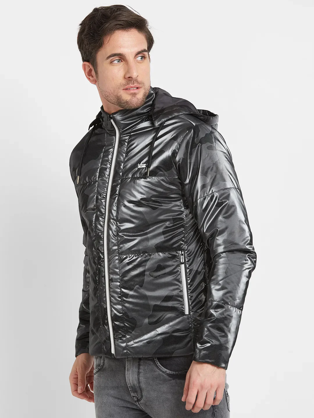 Black Regular Fit Long Sleeves Men's Jacket by Being Human Clothing - Image 2