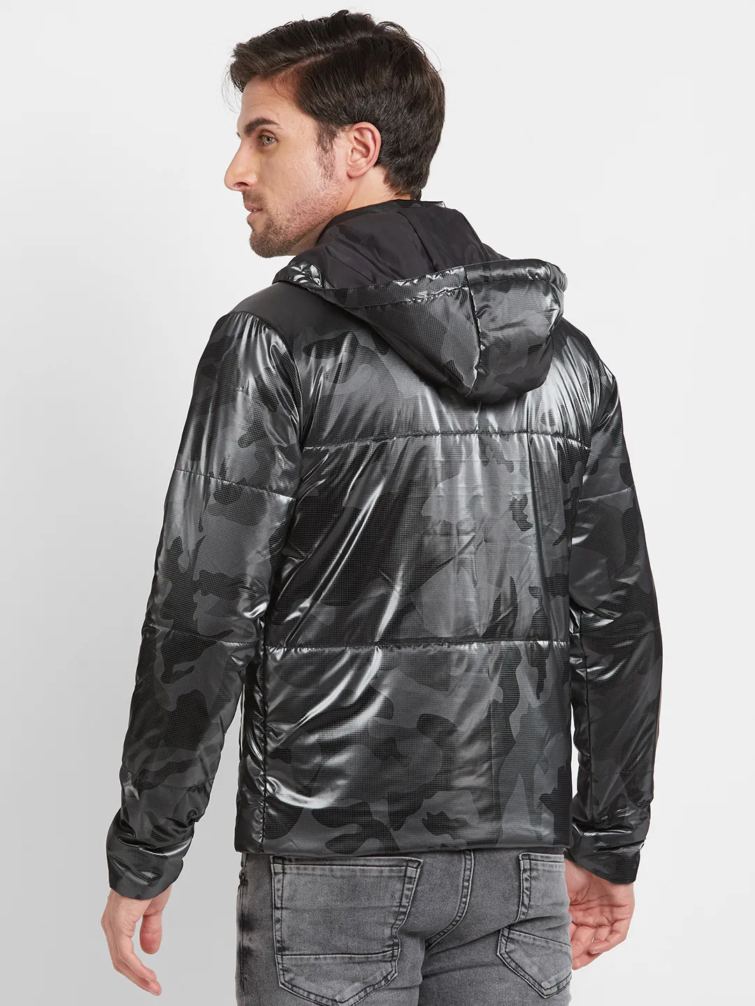 Black Regular Fit Long Sleeves Men's Jacket by Being Human Clothing - Image 3