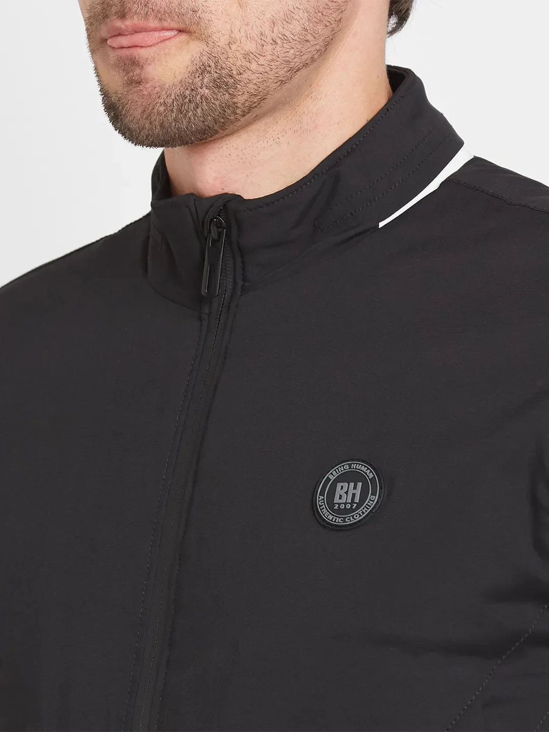 Black Regular Fit Long Sleeves Men's Jacket by Being Human Clothing - Image 5