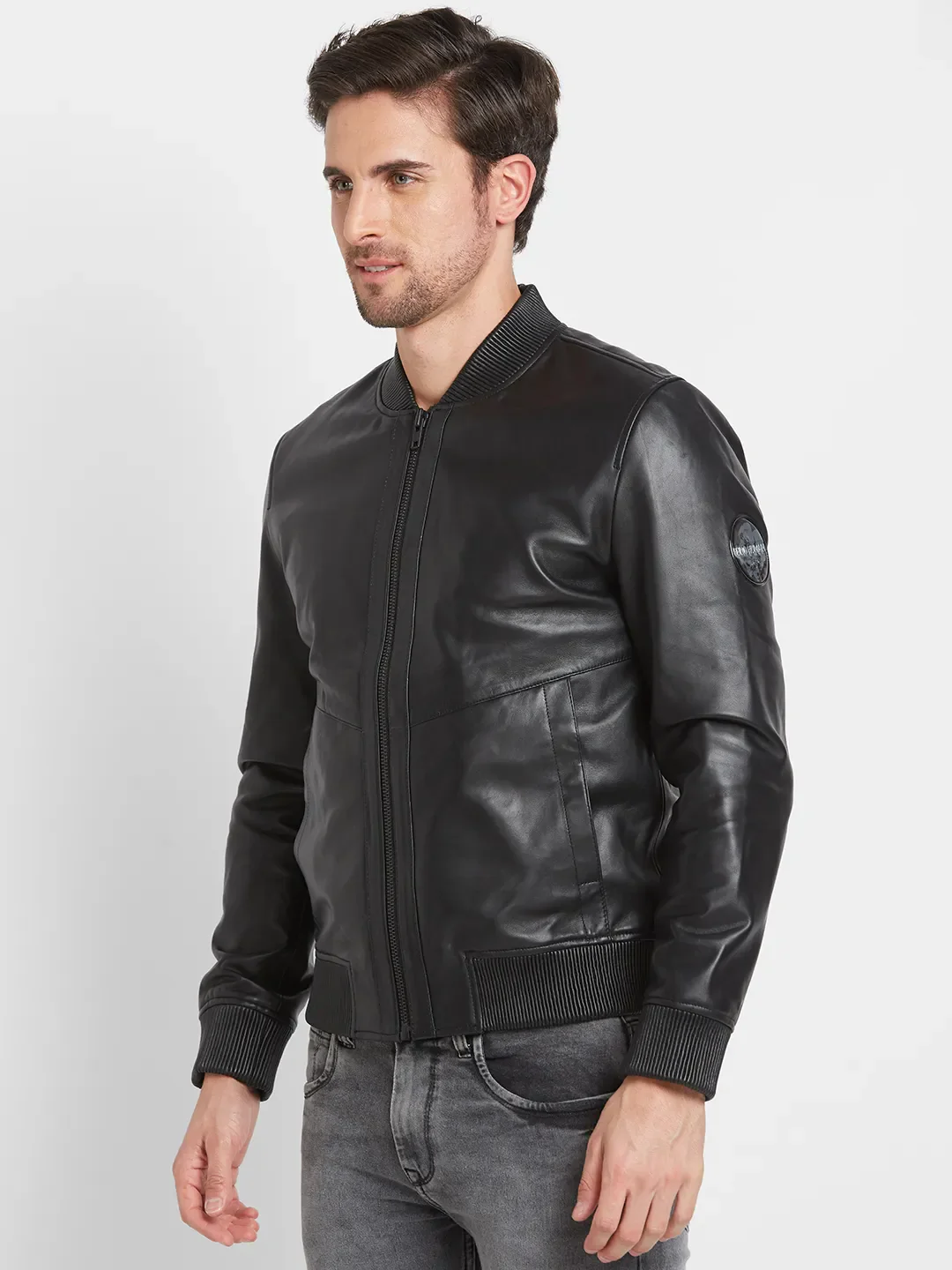 Black Regular Fit Long Sleeves Men's Jacket by Being Human Clothing - Image 4