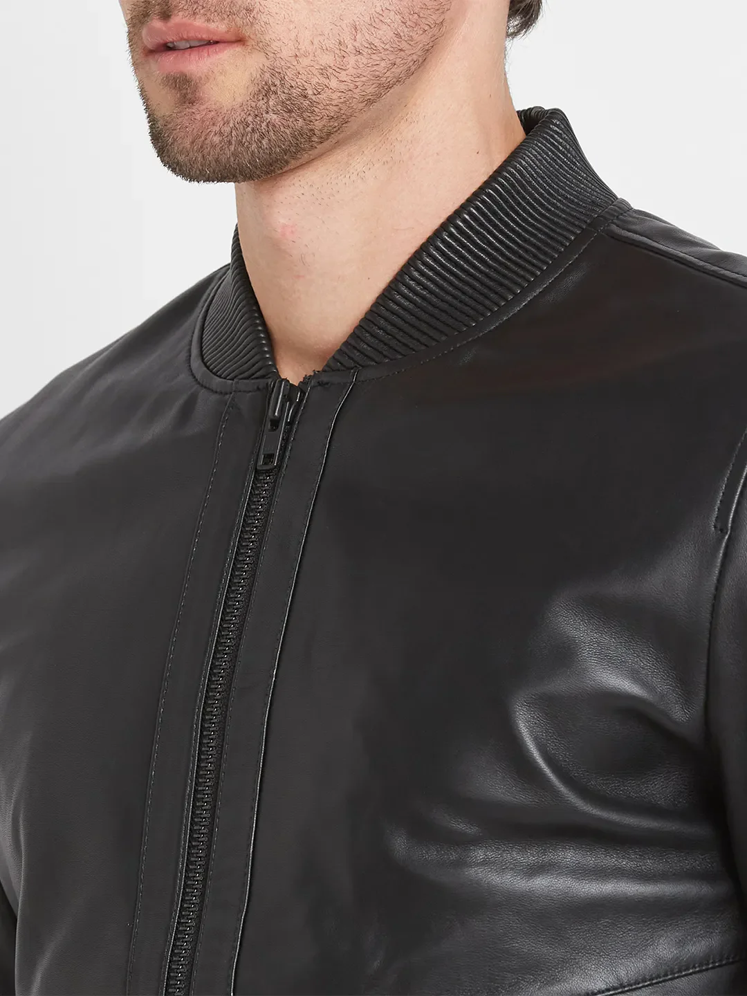 Black Regular Fit Long Sleeves Men's Jacket by Being Human Clothing - Image 5