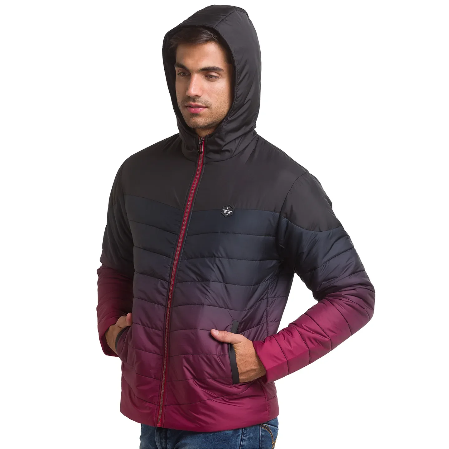 Black Regular Fit Long Sleeves Polyester Men's Jacket by Being Human Clothing - Image 2