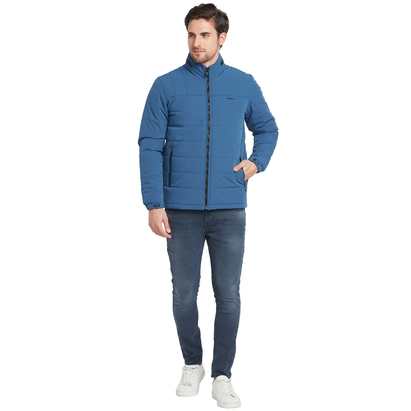 Blue Regular Fit Long Sleeves Men's Jacket by Being Human Clothing - Image 2