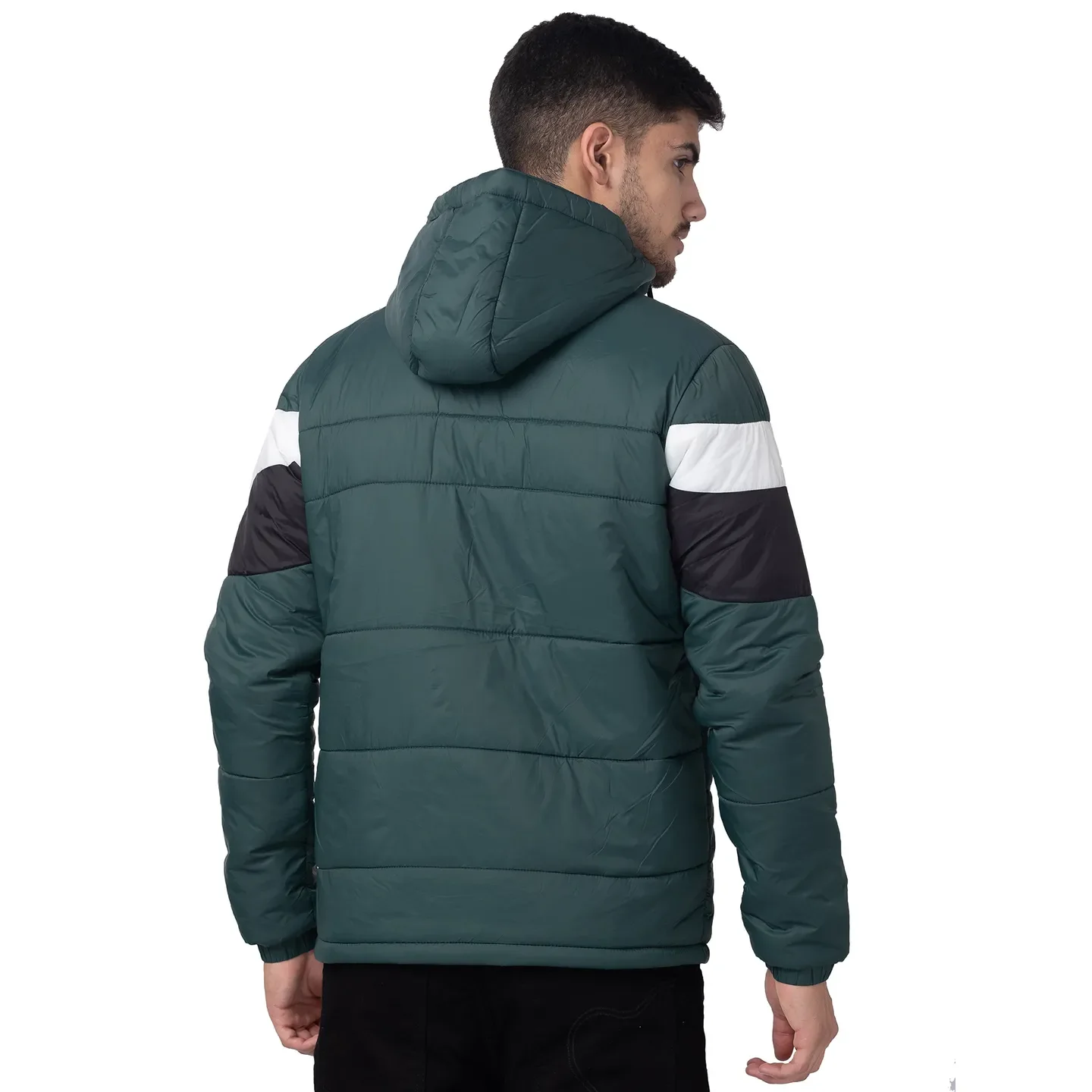 Green Regular Fit Long Sleeves Polyester Men's Jacket by Being Human Clothing - Image 3