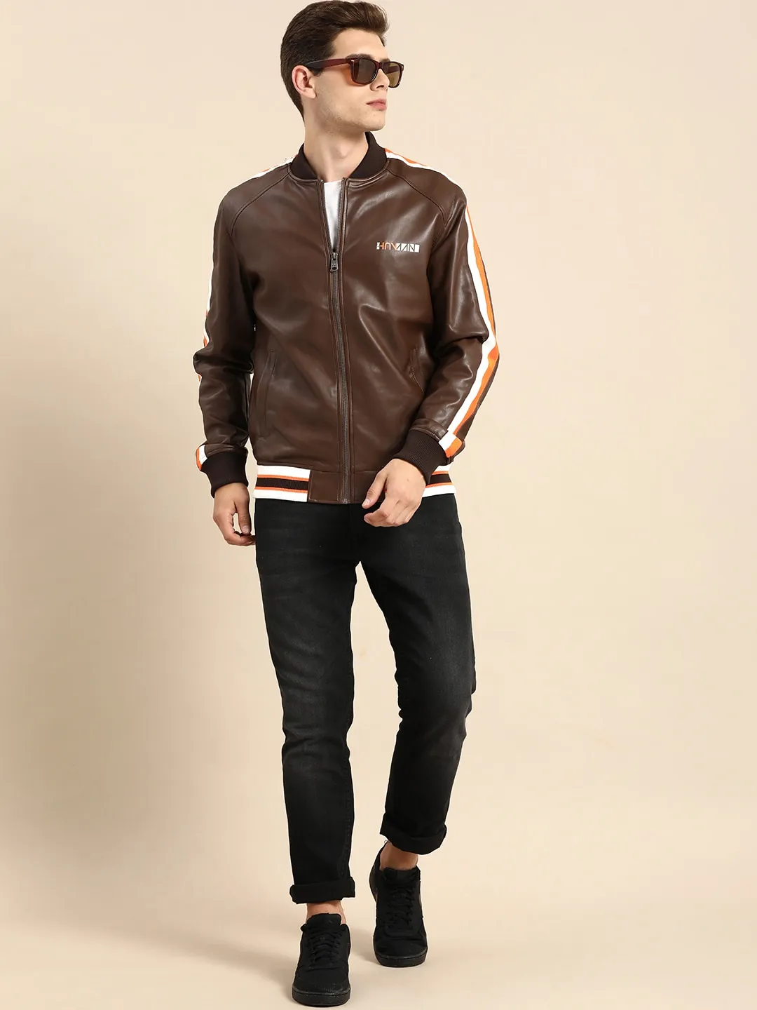 Brown Regular Fit Long Sleeves Cotton Men's Jacket by Being Human Clothing - Image 2