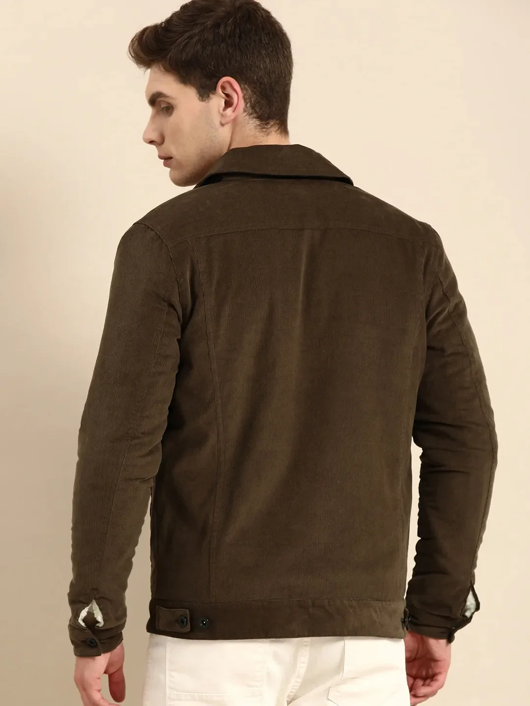 Brown Regular Fit Long Sleeves Cotton Men's Jacket by Being Human Clothing - Image 3