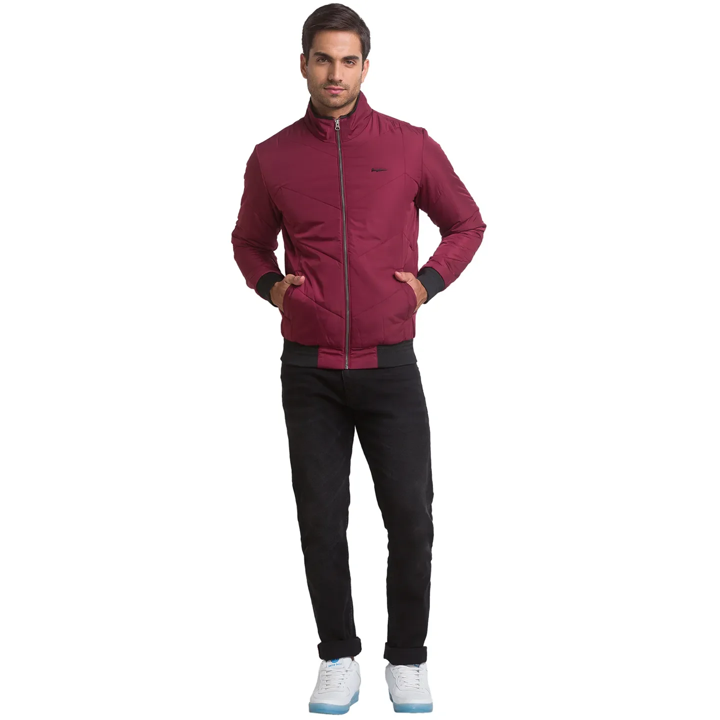 Red Regular Fit Men's Jacket by Being Human Clothing - Image 2