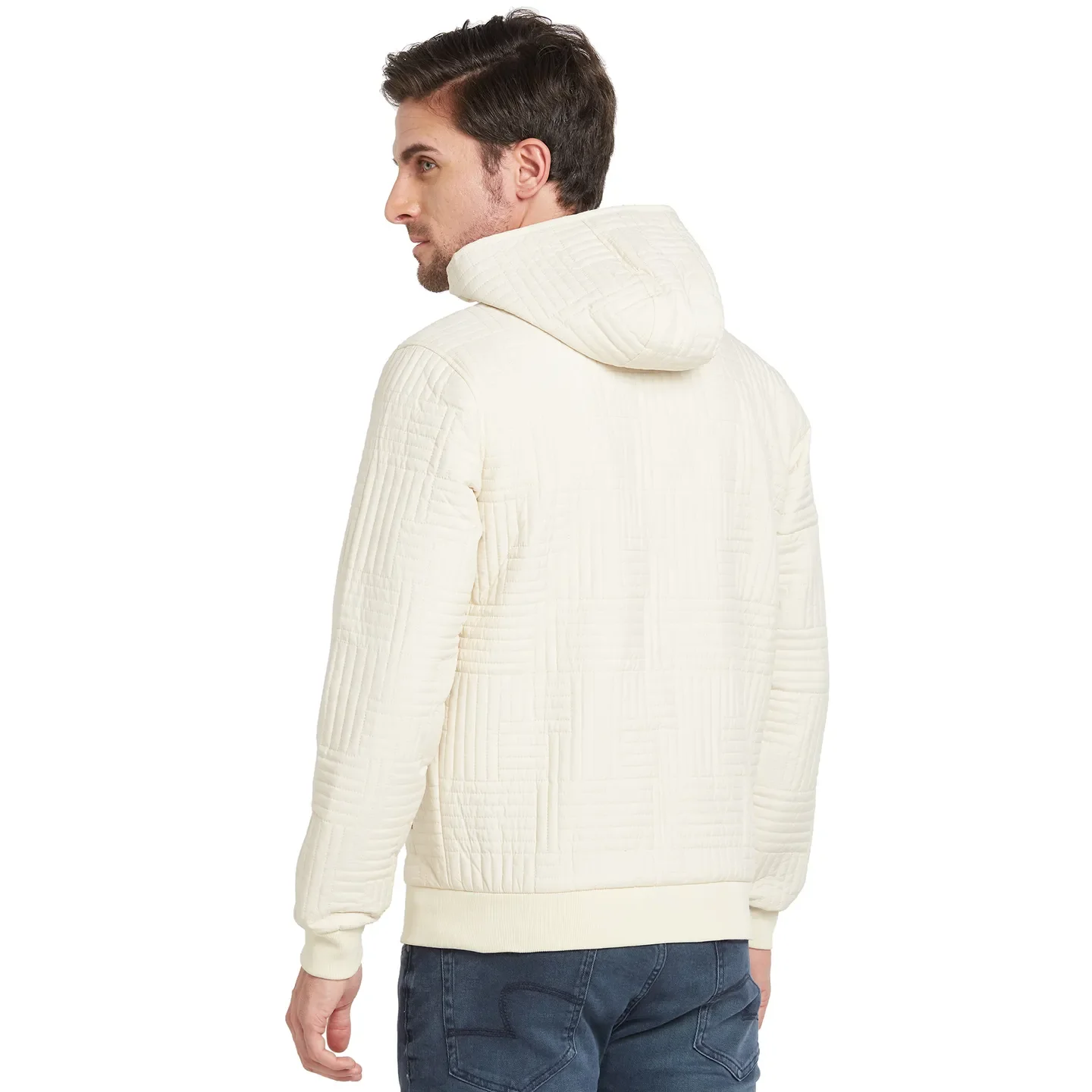 Beige Regular Fit Long Sleeves Men's Jacket by Being Human Clothing - Image 3