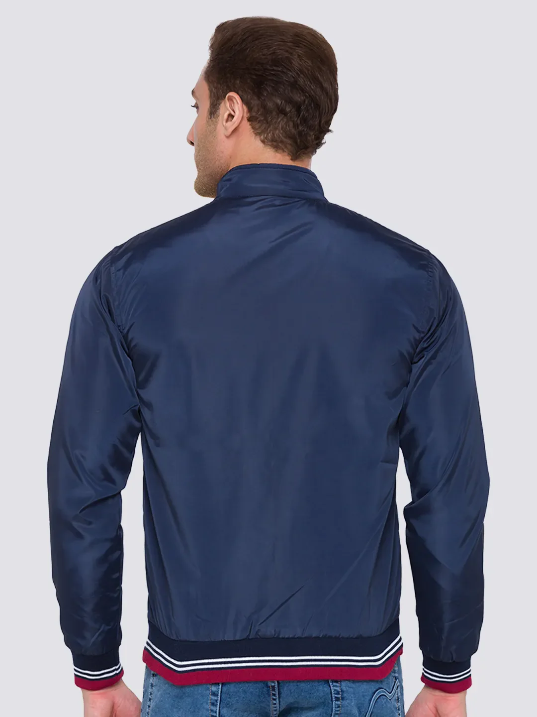Blue Regular Fit Long Sleeves Cotton Men's Jacket by Being Human Clothing - Image 3
