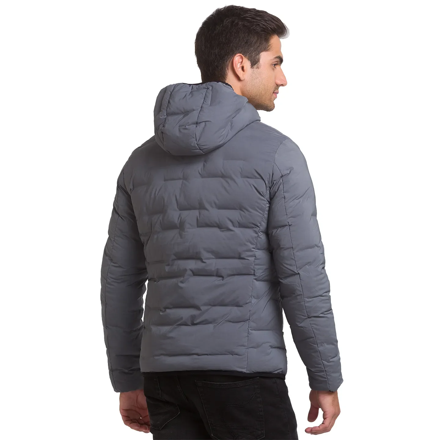 Grey Regular Fit Long Sleeves Polyester Men's Jacket by Being Human Clothing - Image 3