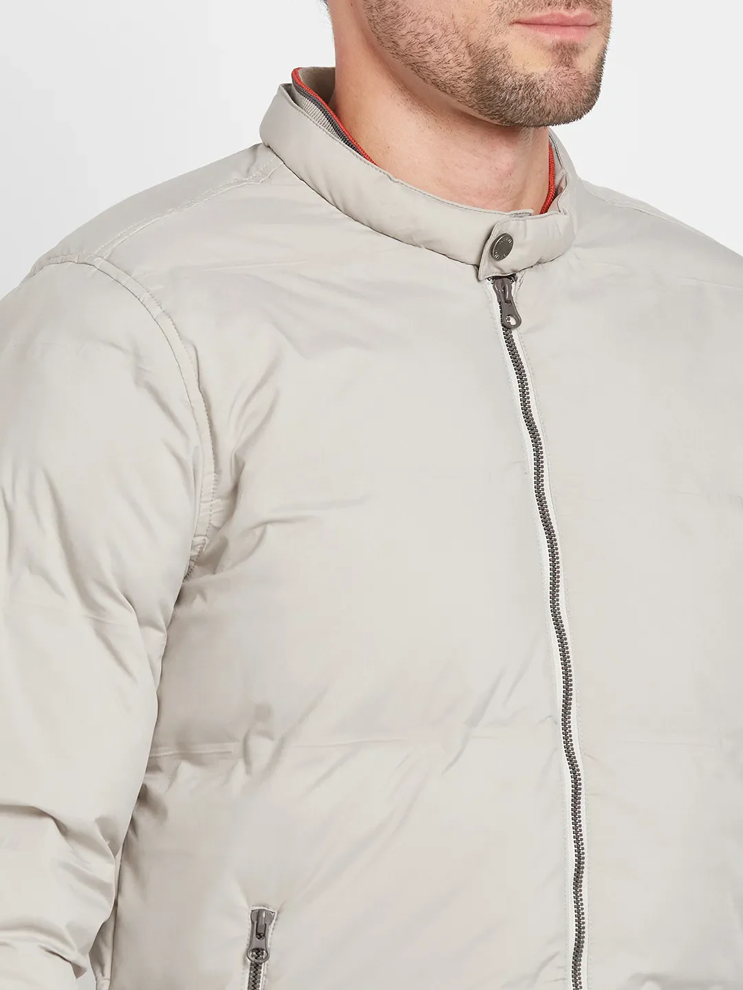 Grey Regular Fit Long Sleeves Men's Jacket by Being Human Clothing - Image 5