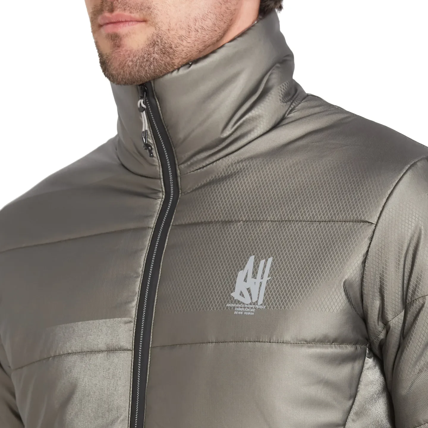Grey Regular Fit Long Sleeves Men's Jacket by Being Human Clothing - Image 5