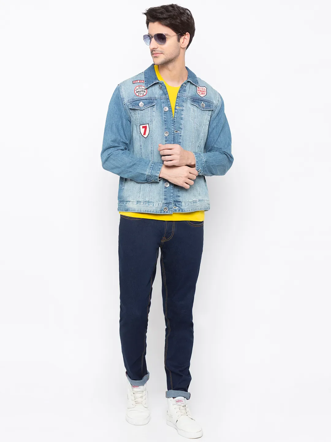 Blue Regular Fit Long Sleeves Men's Jacket by Being Human Clothing - Image 5