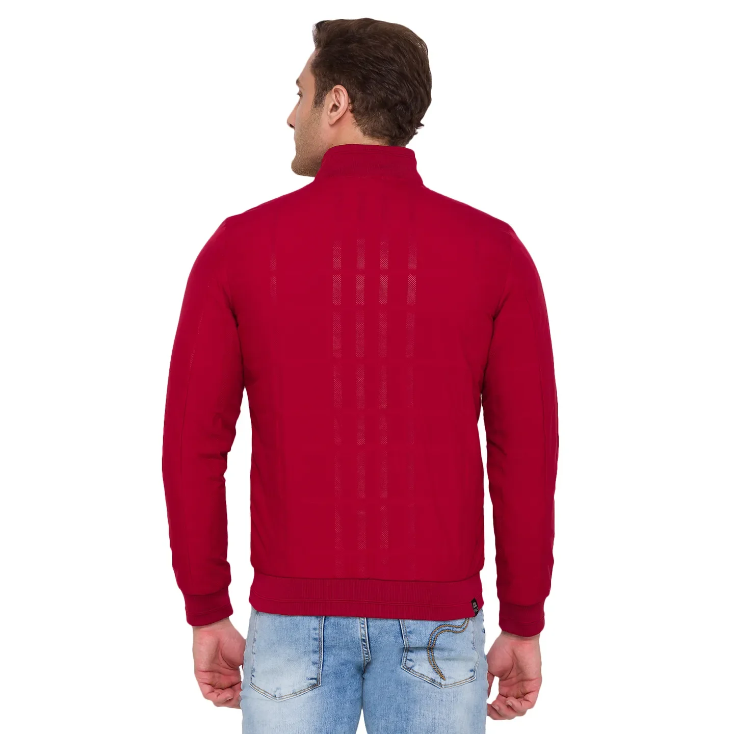 Red Regular Fit Long Sleeves Nylon Men's Jacket by Being Human Clothing - Image 3