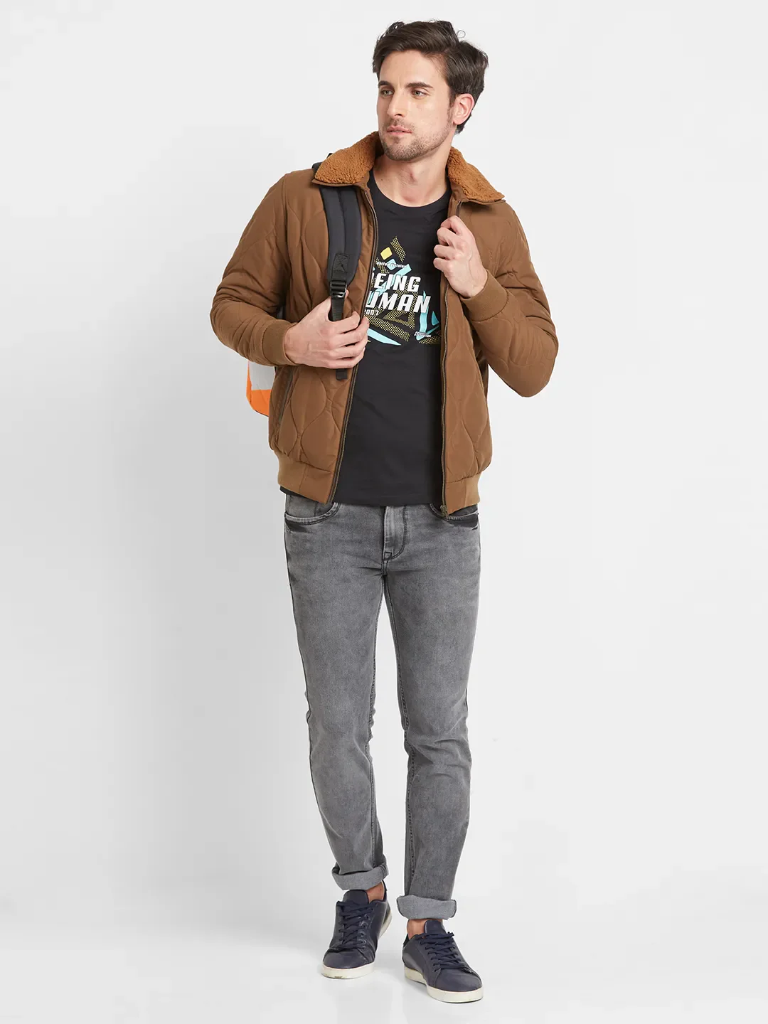 Brown Regular Fit Long Sleeves Men's Jacket by Being Human Clothing - Image 6